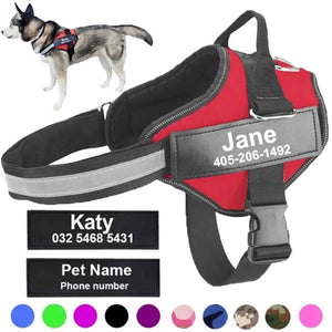 Dog Harness W/ Name Custom Patch